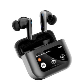 Sports Wireless Headphones LCD Full-Color Touch Screen Bluetooth 5.4 Earbuds Charging Case Headset Earphones with HD Mic for Workout Driving Walking Running