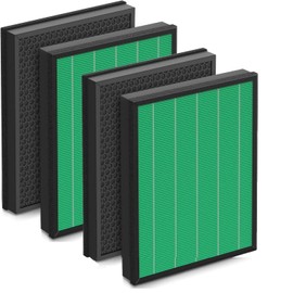 400/400S Replacement Filter for Coway AIRMEGA Max2 400 400S 400(G) 400S(G) Air Purifier, Max2 Green True HEPA and Active Carbon Filter Set, AP-2015-FP, 4PACK