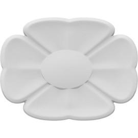 Ekena Millwork ROSC050X037RICUF 5" W x 3 3/4" H x 3/8" P Medium Richland Flower Rosette White