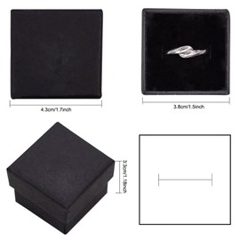 BENECREAT 24Pack 4.5x4.5x3cm Black Ring Box Square Cardboard Jewellery Ring Box Samll Gift Box with Velvet Filled for Packaging, Party, Wedding, Birthdays Bussiness
