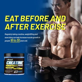 inGreens Creatine Gummies 6000mg, Creatine Monohydrate Gummies for Men & Women, Potent Creatine Supplement, Increase Strength & Build Muscle, Sugar Free, Mixberry Flavor, 120 Count