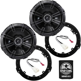 KICKER Speakers 6.75 inch for Ford Fiesta 2011-2019 Upgrade Kit - Pair of DS Series with Adapters and Harness, Coaxial 6 3/4 Car Audio Front or Rear Door Speaker DSC6704, 43DSC6704