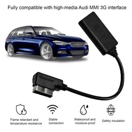 Crumye Automobile Bluetooth Audio Cable, Audio Cable, Auxiliary Input Adapter, Bluetooth 5.0 AUX Music Interface Adapter Audio Cable for AMI MMI MDI