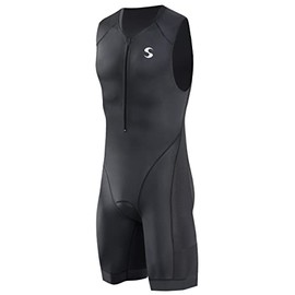 Synergy Triathlon Tri Suit - Men's Elite Sleeveless Trisuit (Black Night, Small)