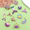 WOCRAFT 24Pcs Purple Enamel Ocean Fish Shell Sea Charms for