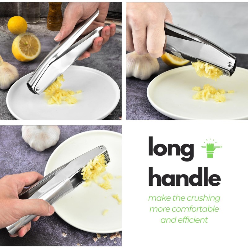 CLOVE Premium 18/8 Stainless Steel Garlic Press Rocker, 100% Anti-Rust