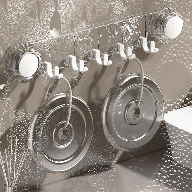 Rotating Shower Suction Cup Hook, Space Saving Non Punch Wall