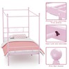 Weehom Twin Canopy Bed Frame with Headboard and Footboard, 4