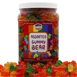 American Best Food Assorted 6 Color Rainbow Gummy Bears Jar (3 lb)