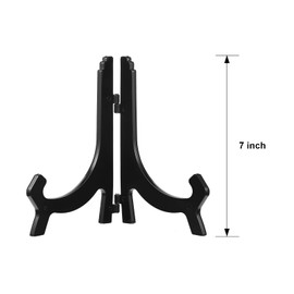 HESTYA 12 Pcs Acrylic Easels Plate Stands Holders to Display Pictures or Other Items for Display Decoration (6.3 Inch,Black)