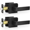 Estmoon 2 Pack Privacy Door Levers Door Handle Matte Black