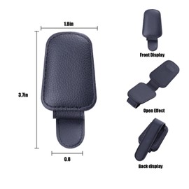 JASKFG Car Visor Sunglasses Holders, 2 Pcs, Magnetic, Leather, Glasses and Ticket Card Clip, Suitable for Car Interior Visor and Different Size Eyeglasses (2, Black)