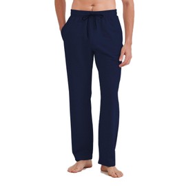 Idtswch 34 Inseam Mens Tall Sweatpants Open Bottom Joggers Casual Loose Fit Athletic Yoga Pants with Pockets Navy