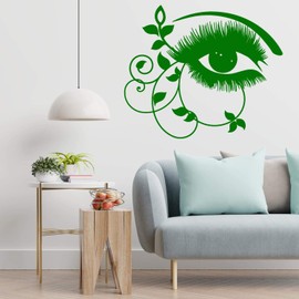 Anewdecals Lashes Decor Sticker-Abstract Girl Eye Eyelashes-Custom Color Wall Decor Bedroom-Studio Art Stickers Wall Decal-Removable Wall Decal-MIha0018-98-11x13.2 in