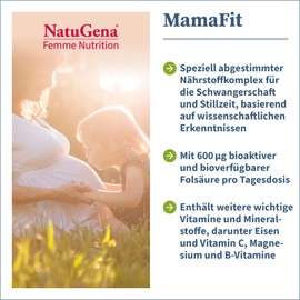 NatuGena MamaFit - Pregnancy & Breastfeeding - Folic Acid & Iron - 180