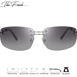 The Fresh Minimalist Rimless Sunglasses for Men Women - Exquisite Packaging - FR1M4012 (03-Silver, Grey Gradient)