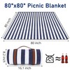 Timirock Striped Picnic Blankets 80” x 80” Extra Large Waterproof