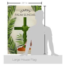 Ornament Collection Happy Palm Sunday House Flag Religious Faith Hope Grace Peace Dove Christian Religion Easter Decoration Banner Small Garden Yard Gift Double-Sided, Made in USA