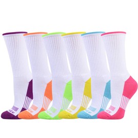 JOYNÉE Womens-Crew-Athletic-Socks Cushion Running Socks with Moisture Wicking for Sports and Daily Wear 6 Pairs