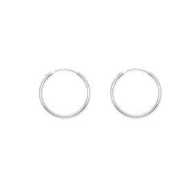 Heather Needham Sterling Silver Hoop Earrings - SIZE: 16mm x 1.2mm - MUCH SMALLER THAN SHOWN -Silver sleepers gift boxed 6227