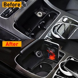 TTCR-II Cup Holder W205 Compatible with Mercedes C Klass W205 Cup Holder Car E Class W213 Centre Console Cup Holder GLC X253 V Class W447 Removable Cup Holder Drinks Holder A2056800691