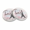 oFloral Eiffel Tower Coasters for Drinks Pink Paris Romantic Art