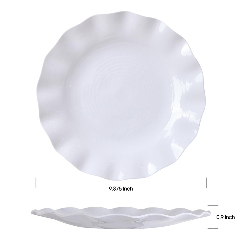 LOK-OSEMILE Melamine Dinner Plates, Set of 6, 9.875" 100% Melamine