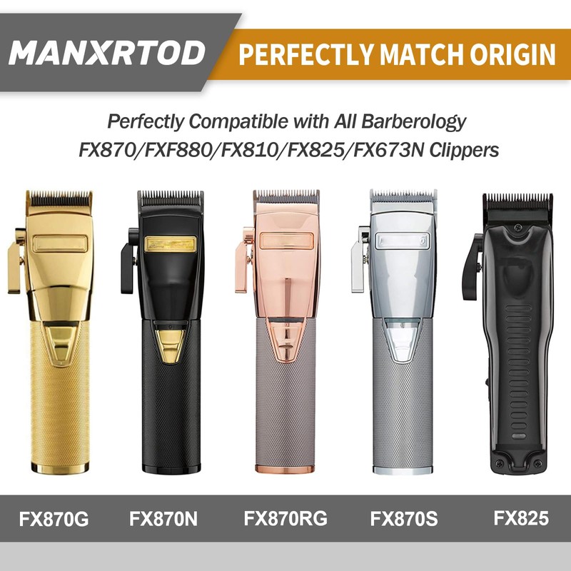 Manxrtod FX801R Replacement Blades Compatible with FX870/FXF880/FX810/FX825/FX673N Clippers, DLC Replacement