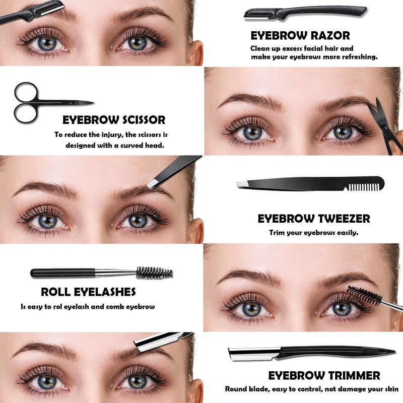 Eyebrow Razor Kit, 6 in 1 Professional Eyebrow Grooming Set