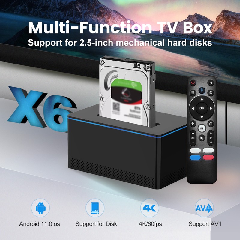 X6 Android 11.0 Smart TV Box Amlogic S905Y4 4K Media