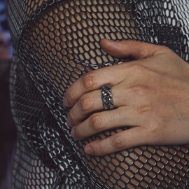 Bandmax Skull Rings Men's Stainless Steel Rings Women Size 54 Band Ring 10 mm Wide Friendship Ring in Chain Design Skull Partner Ring Biker Punk Rings Gothic Jewellery, Metal, No Gemstone