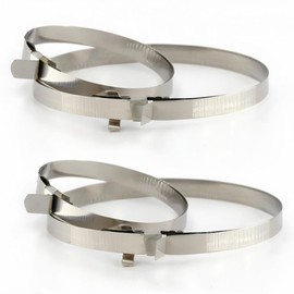 2 Sets Stainless Steel Universal Drive Shaft Axle CV Joint Boot Clamps Kit (Stretch Style)