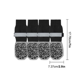 2 Pairs of Non-Slip Dog Socks, Double-Sided, Dog Stopper Socks with Adjustable Strap Traction Control, Soft Socks for Paw Protection of Dogs for Indoor Use (Size: L)