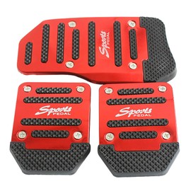 Car Foot Pedals, Foot Pedal Caps, Car Pedals Cover, Aluminium Car Pedal Cover, Non-Slip Brake Foot Pedals, Car Accelerator Gas Brake Pedal Clutch Pedal, Car Pedal Set, Red