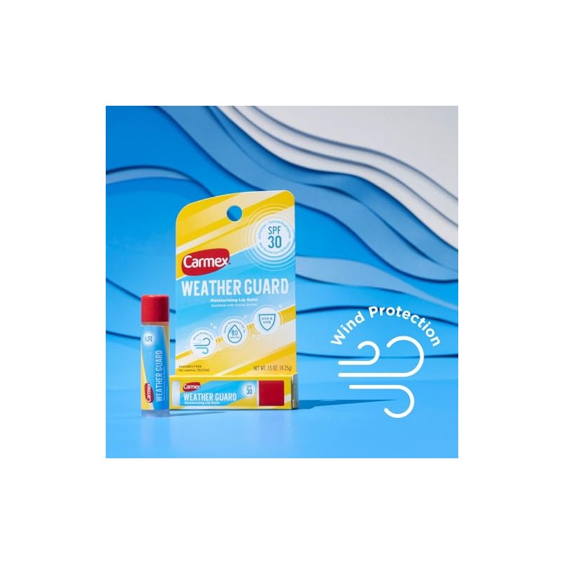 Carmex Weather Guard - Bálsamo labial hidratante, SPF30, 0.15 onzas