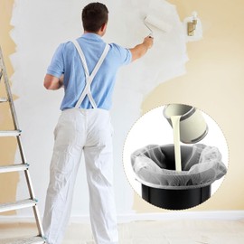 10Pcs 5 Gallon Paint Strainer Bags White Regular Fine Mesh Filters Bag Bucket Elastic Top Paint Strainer Bags for Hydroponics Painting Gardening (10)