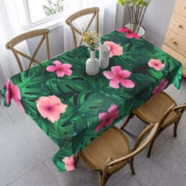 mutakin Hawaii Rectangle Tablecloth Washable Table Cloth 60x90 Inch Table Cover Waterproof for Decoration Kitchen Dining Room