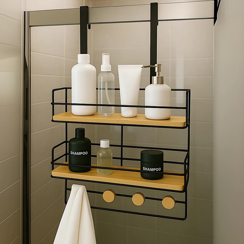 SDZOREN Over-the-Door Shower Caddy, Large Rustproof Hanging Bathroom Organizer with