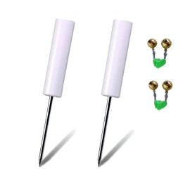 ZYLPYQ Fishing Rod Holders for Bank Fishing,Bank Fishing Rod Rack Stand,Fishing Pole Holders Ground, with Copper Fishing Rod Alarm Bell (2 Set)
