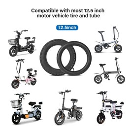 Heavy Duty 12.5x2.25 (12-1/2 x2-1/4) Tire & Inner Tube Set with Angled Valve Stem for Electric Scooters Razor Pocket Mod, Currie, Schwinn, GT, IZIP, eZip 2 Sets
