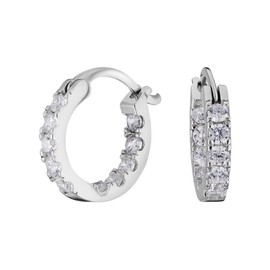 JC Jeweller Carat Silver hoop earrings for women, 925 sterling silver hoop earrings with zirconia, earrings sterling silver 925 hoop earrings for women, hoop earrings diameter 15 mm, 20 mm, 25 mm, 30