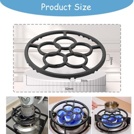 Moka Pot Gas Stove Stand Stovetop Coffee Makers Stove Stand Gas Ring Reducer Moka Pot Gas Ring Reducer for Supporting Mocha Pots Frying Pans Small Milk Cans Frying Pans（Black）