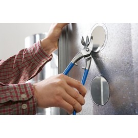 Bessey D214-250L Left Shape Cutting Punch Snips, Blue/Grey