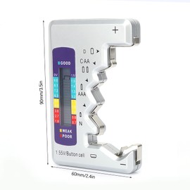 Battery Tester Universal Digital Voltage Checker for AA/AAA/C/D/9V/Button Cells & Rechargeables (0-9V Range)