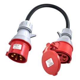 YOYOCOOL CEE 32A to 16A Adapter, 5 Pin 32A Plug to 16A Socket Converter for EV Car Charger, Industrial Equipment - CE ROHS Approved