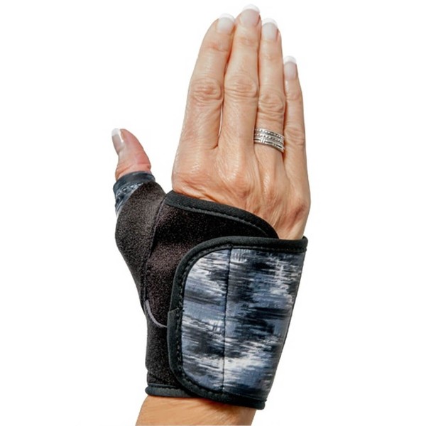 3-Point Products 3pp Design Line Thumb Arthritis Splint, Moderate Support for CMC Joint Pain, Left Hand, Size Medium, Brushed Black Pattern