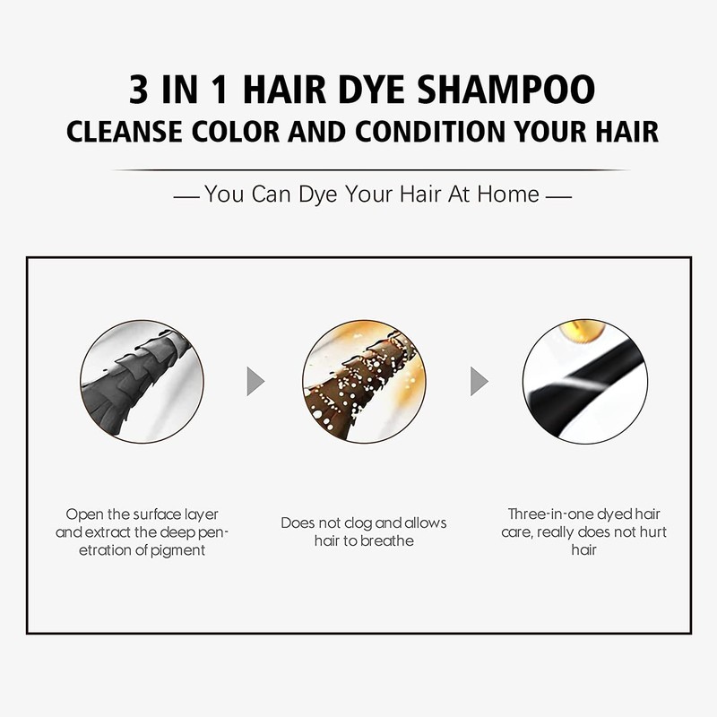 BELEZALIB Instant Dark Brown Hair Color Shampoo for Women &
