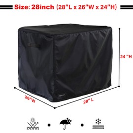 Waterproof Generator Cover 28x26x24 Inches, 600D Heavy-Duty Oxford Fabric, Dustproof and Waterproof Protection for Generators, for Most of 7500-9500W Generators. Black