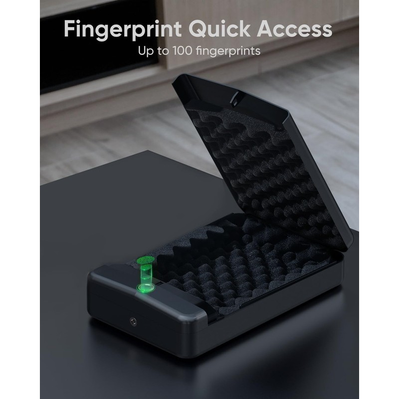 MOLICAR Gun Safe for Handgun Small Biometric Pistol Safe Fingerprint