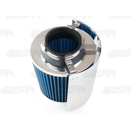 Rtunes Racing 2.5-3.5" compatible with Universal Air Intake Cone Filter Cover Heat Shield Stainless Steel Cover with Filter - BLUE (2.75")